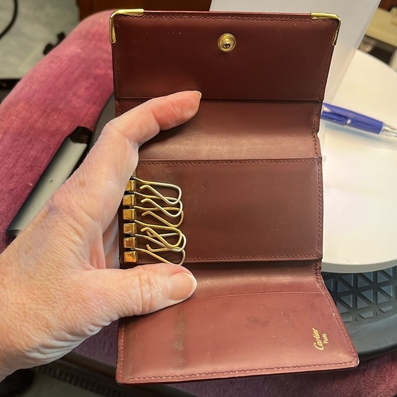 Cartier  Key Holder   6 key case holder EUC burgundy cognac all in original cond - Picture 15 of 17